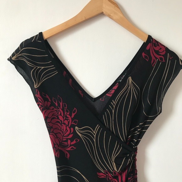 LE CHATEAU BLACK FLORAL DRESS XS - Picture 7 of 14